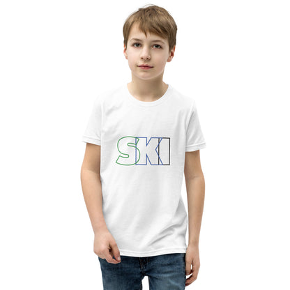 CS0052 - 03001 - SKI Outlined Unisex Youth Short Sleeve T-Shirt