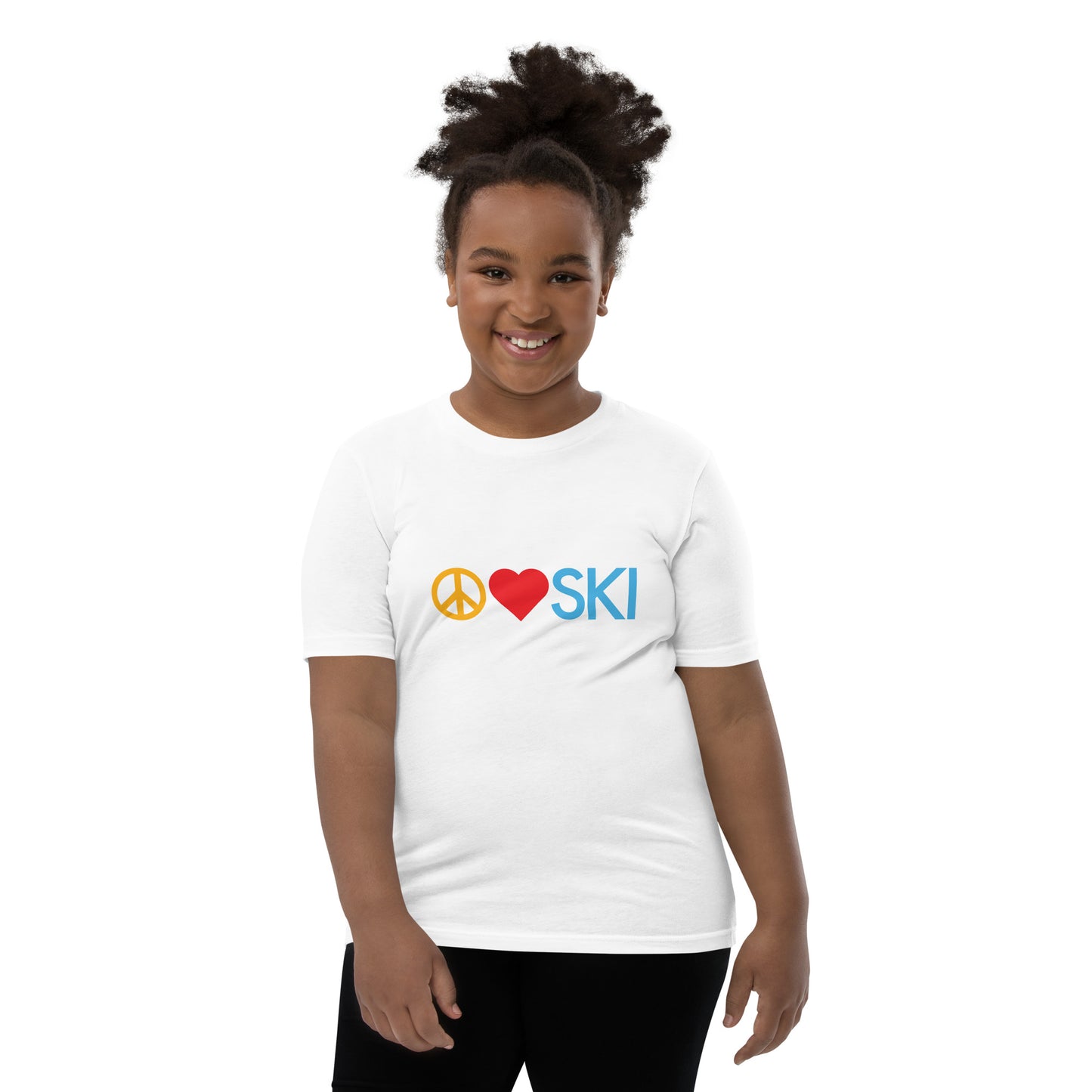 CS0026 - 03001 - Peace | Love | SKI Unisex Youth Short Sleeve T-Shirt