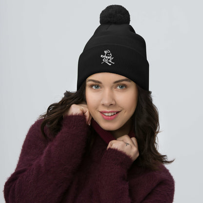 CS0011 - 02007 - Ski Bunny Embroidered Pom-Pom Beanie