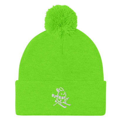 CS0011 - 02007 - Ski Bunny Embroidered Pom-Pom Beanie