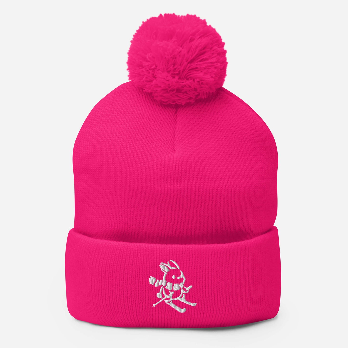 CS0011 - 02007 - Ski Bunny Embroidered Pom-Pom Beanie