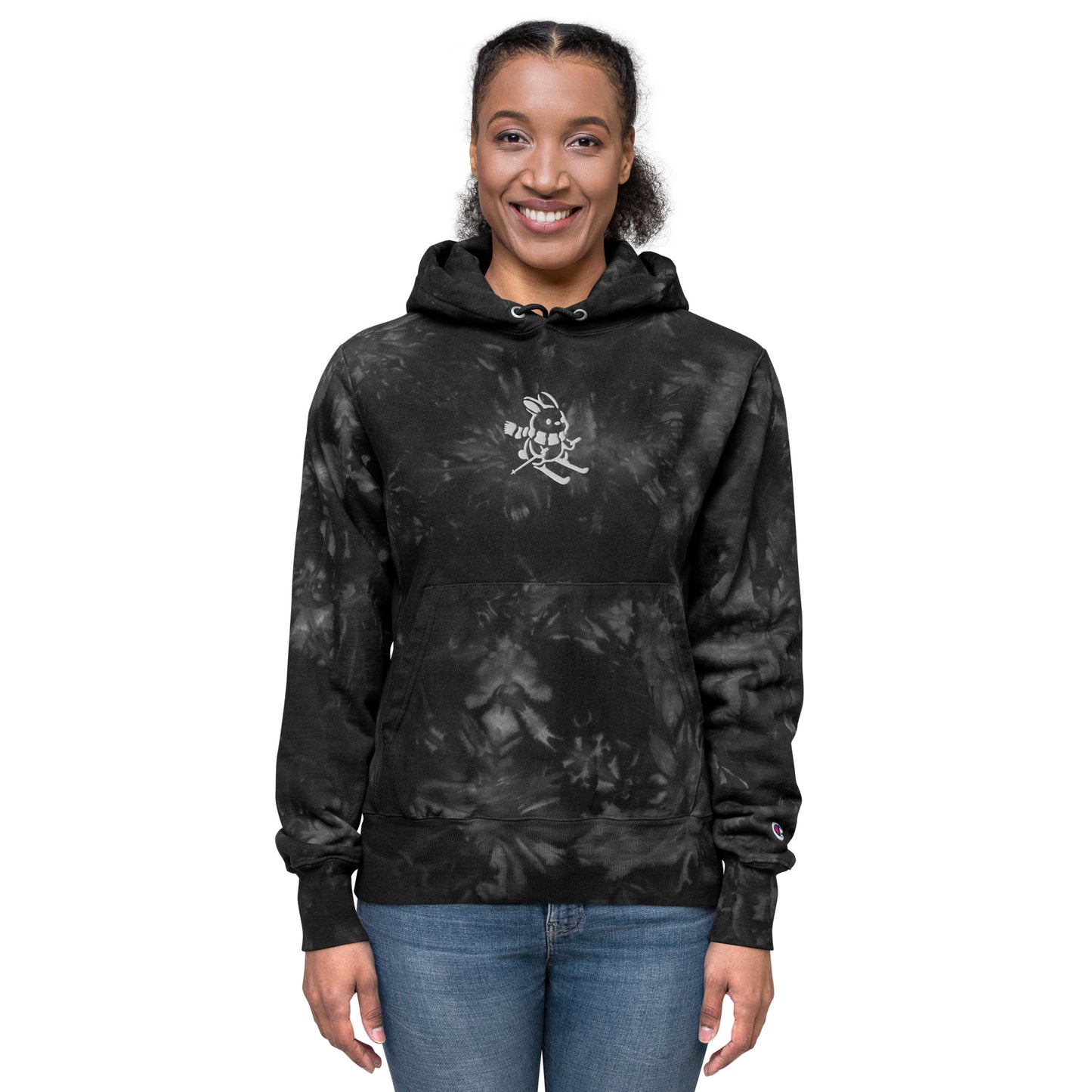 CS0011 - 02004 - Ski Bunny Embroidered Champion Tie-dye Hoodie