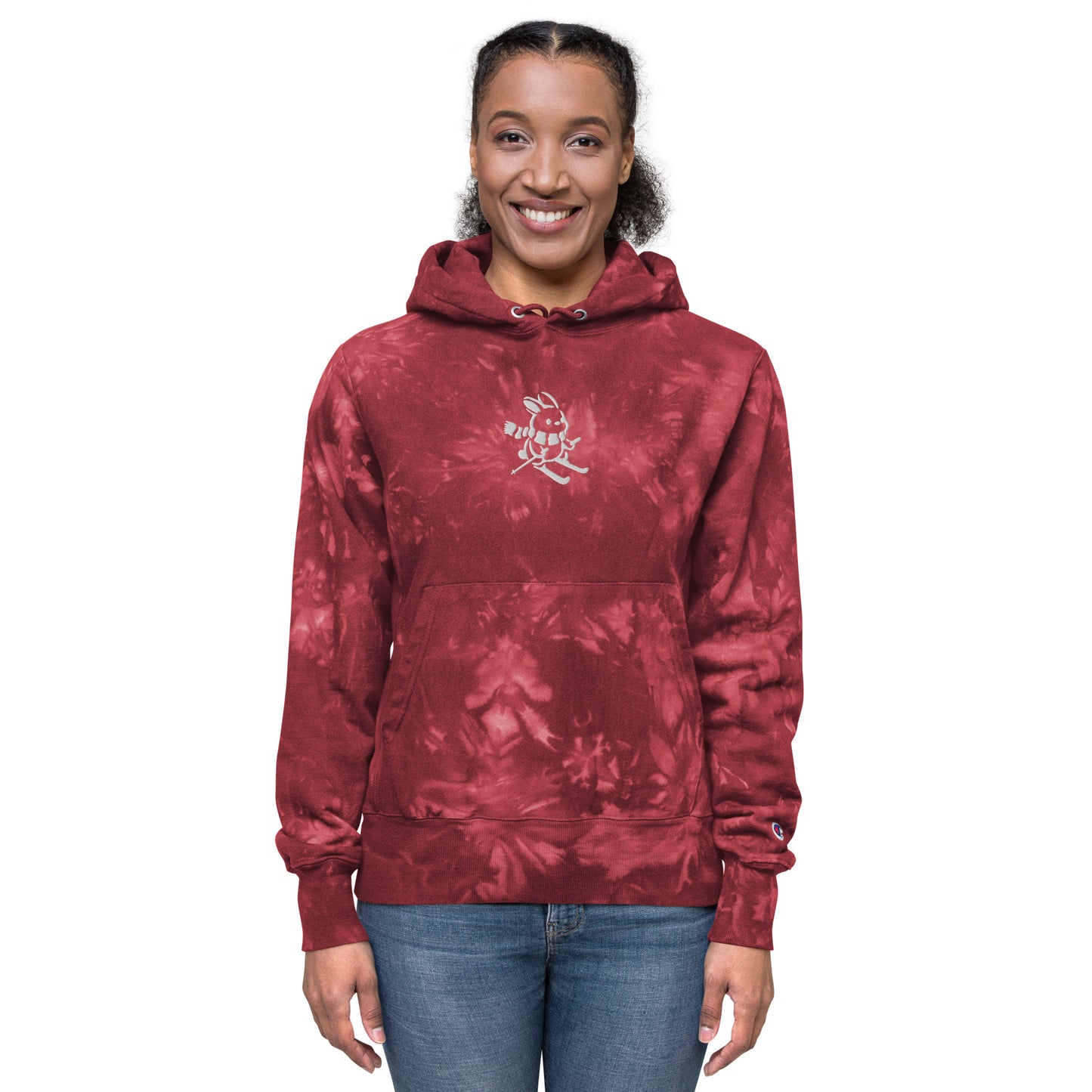 CS0011 - 02004 - Ski Bunny Embroidered Champion Tie-dye Hoodie